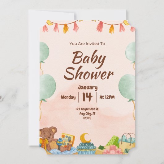 BESTSLELER ! Invitation baby shower (Devant)