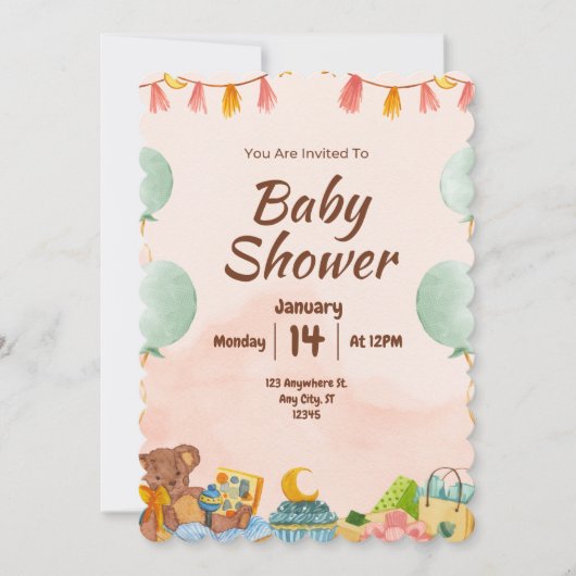BESTSLELER ! Invitation baby shower (Devant)