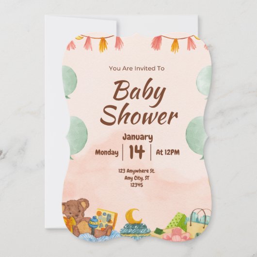 BESTSLELER ! Invitation baby shower (Devant)
