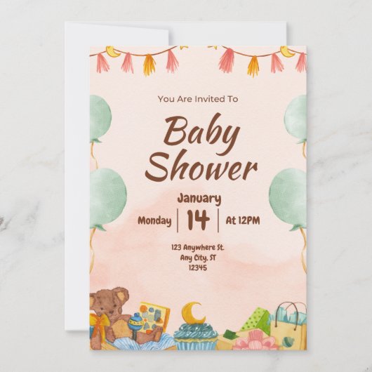 BESTSLELER ! Invitation baby shower (Devant)