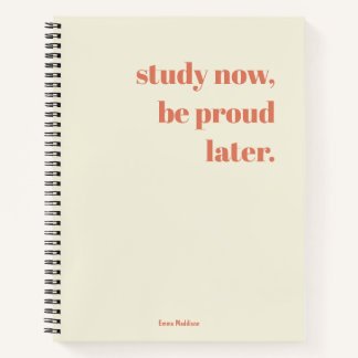 Bestudeer nu, wees later trots retro trendy stijlv notitieboek