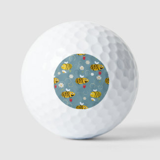 Bestuivende bijen, bloeiende tuin scène. golfballen