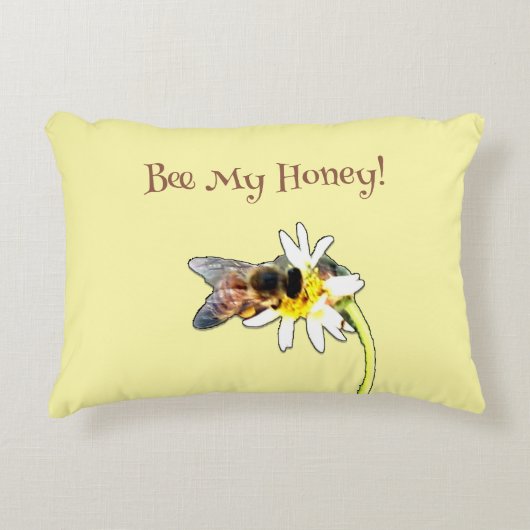 Bestuivende hommel op een bloem aangepast accent kussen (Voorkant)