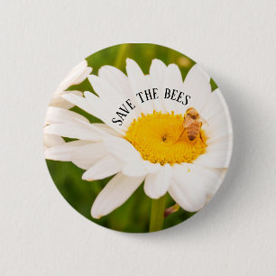 Bestuiver Bewaar de bijen Daisy Flower Garden Ronde Button 5,7 Cm