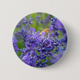 Bestuiver Save The Bees Lavendel Bloemen Kruiden Ronde Button 5,7 Cm