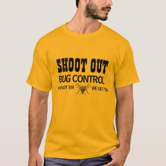 Besturing van bugs uitschieten t-shirt