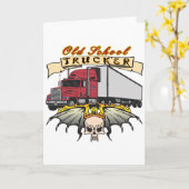 Bestuurder oude schoolvrachtwagen kaart (Gele Bloem)