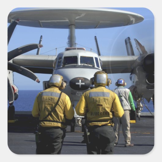 Bestuurders van stuurhut vierkante sticker (Voorkant)