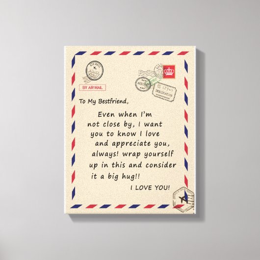 BestVriend Gift | Voor mijn beste vriend hou ik va Canvas Afdruk (Voorkant)