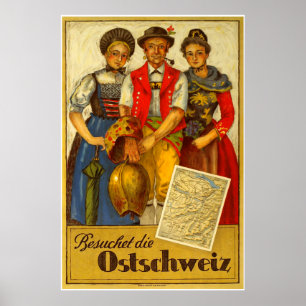 Besuchet die Ostschweiz, Poster Vintage voyage