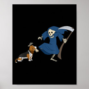 Bet Hound Grim Reaper Halloween Poster