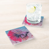 Beta Fish Glazen Onderzetter (Schuin)