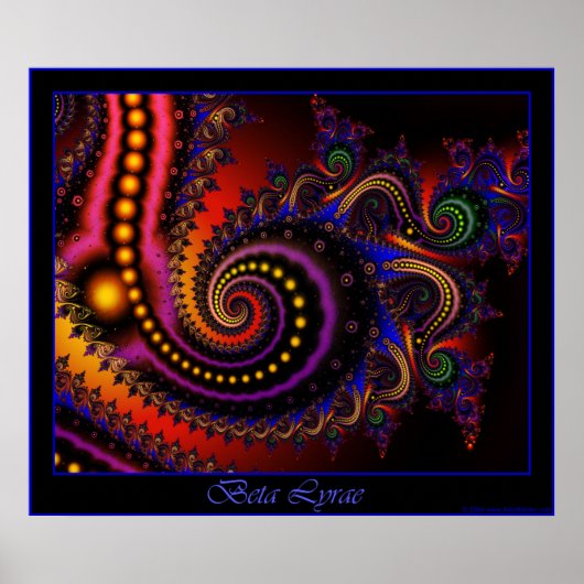 Beta Lyrae poster - blauwe grens (Voorkant)