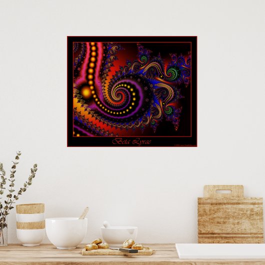 Beta Lyrae poster - rode grens (Keuken)