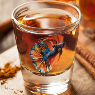 Beta Siamese vechten Schattige Fish Funny Shot Glas