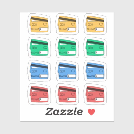 Betaal lening creditcards betaling herinnering pla sticker (Vel)