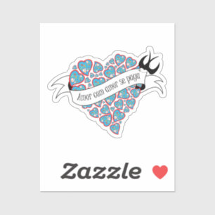 Betaal liefde met geïllustreerd Portugees spreekwo Sticker