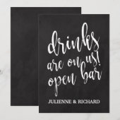 Betaalbaar Krijtbord Trouw Open Bar Bord Kaart (Voorkant / Achterkant)