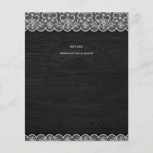 Betaalbaar Zwart Hout Wit Kant Elegant Bruiloft (Achterkant)