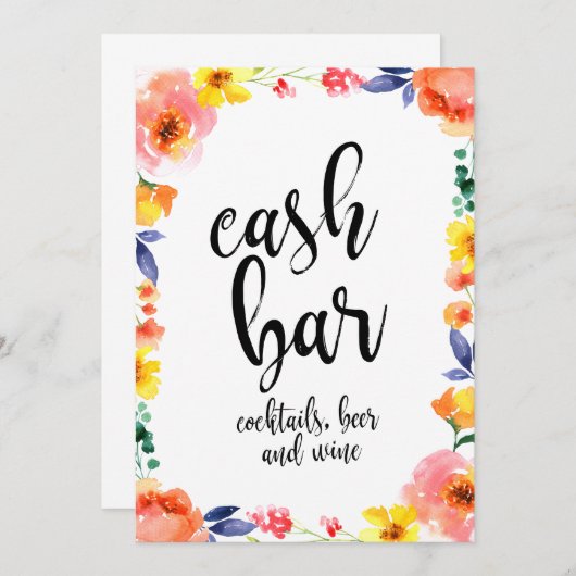 Betaalbare boho Floral Weddenschap (Voorkant / Achterkant)