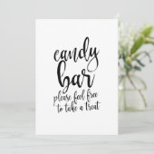 Betaalbare Calligraphy Bruiloft Candy Bar Bord Kaart (Staand voorkant)