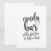 Betaalbare Calligraphy Bruiloft Candy Bar Bord Kaart (Voorkant / Achterkant)