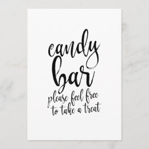 Betaalbare Calligraphy Bruiloft Candy Bar Bord Kaart
