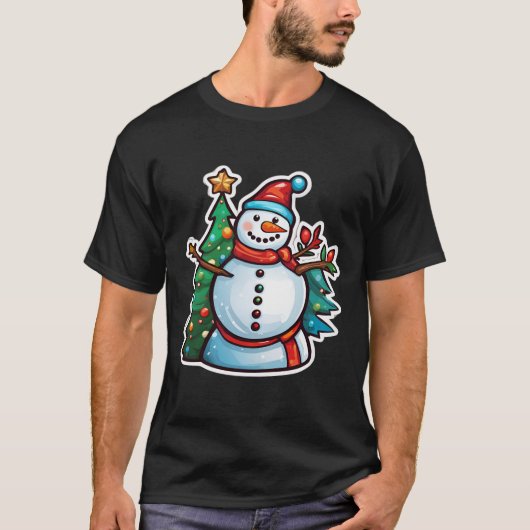 Betaalbare goedkope kerst T-shirts | Feestelijke H (Voorkant)