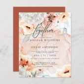 Betaalbare koraalbloemen Weddenschap (Voorkant / Achterkant)