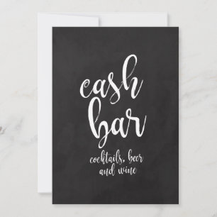 Betaalbare krijtbord huwelijksbord 'Cash Bar'