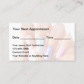 Betaalbare Nail Technician Salon Afspraakkaarten Afsprakenkaartje (Voorkant)