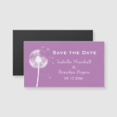 Betaalbare Paarse Dandelion bespaart de Datum Magn (Voorkant / Achterkant)