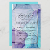 Betaalbare Paarse inkt voor bruiloft Chic Aqua Abs (Voorkant / Achterkant)