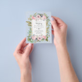 Betaalbare Roze Blush Roze Bloemige Trouwbudget Flyer (Hand)