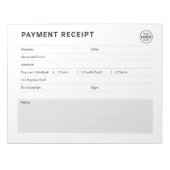 Betaalbon Business Logo Notitieblok (Voorkant)