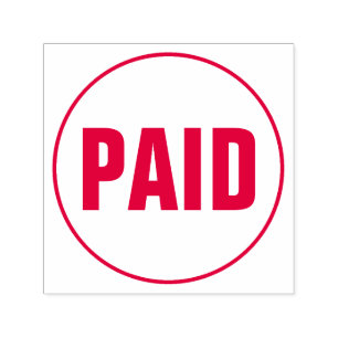 "BETAALD" binnen een cirkeloverzicht Zelfinktende Stempel