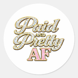 Betaald En Mooi AF Diamanten Glamour Ronde Sticker