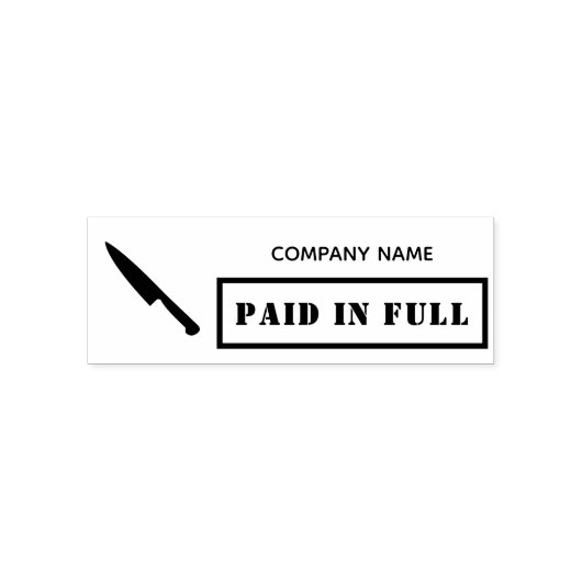 Betaald in Full Business Cooking Chef Knife Zelfinktende Stempel (Design)