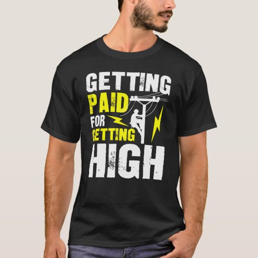Betaald krijgen voor high-funny Lineman T-shirt (Voorkant)