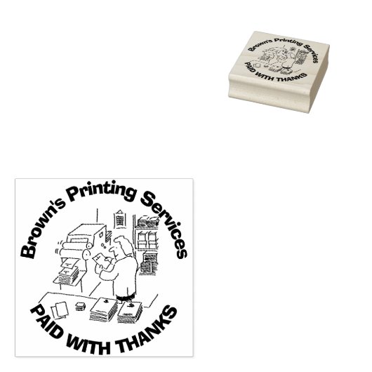 Betaald met Bedankt. Printerafdrukservices Rubberstempel (Gestempeld)