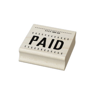 "Betaald" + Rubberstempel voor pond
