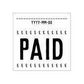 "Betaald" + Rubberstempel voor pond Rubberstempel (Afrduk)