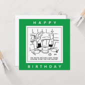 Betaalde standaard na het koken van de Cartoon ont Kaart (Voorkant / Achterkant in situ)