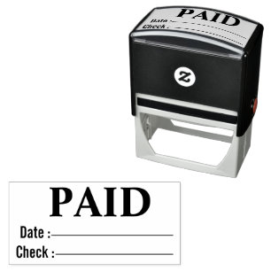 BETAALDE Tall Date Check Nummer Algemeen Business Zelfinktende Stempel