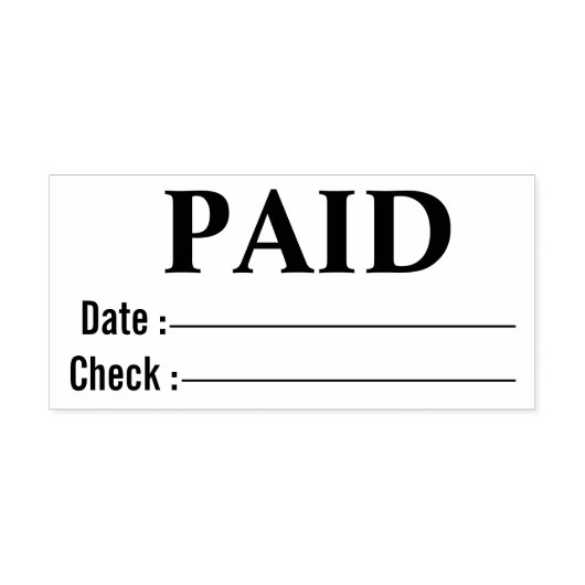 BETAALDE Tall Date Check Nummer Algemeen Business  Zelfinktende Stempel (Design)