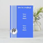 Betaalde vlag; blauw kaart (Staand voorkant)