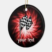 Betaalde vlag; rood keramisch ornament (Links)