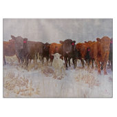 Bétail occidentaux en verre de planche à découper (Devant)