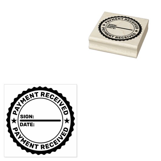 BETALING ONTVANGEN DATUM INITIAAL RUBBER STEMP RUBBERSTEMPEL (Gestempeld)