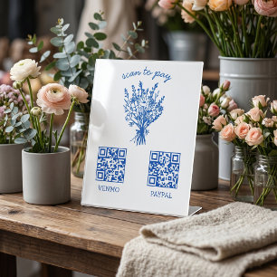 BETALINGS QR-CODE Bloemisterij Bloemen Boerenmarkt Reclamebord Met Voetstuk